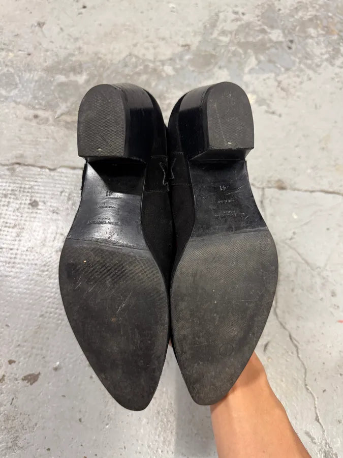 Saint Laurent Black Star Suede Leather Boots (41eu/us8) UbLMJhm 3