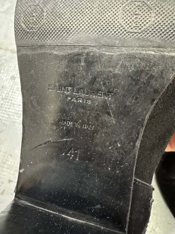 Saint Laurent Black Star Suede Leather Boots (41eu/us8) UbLMJhm 9
