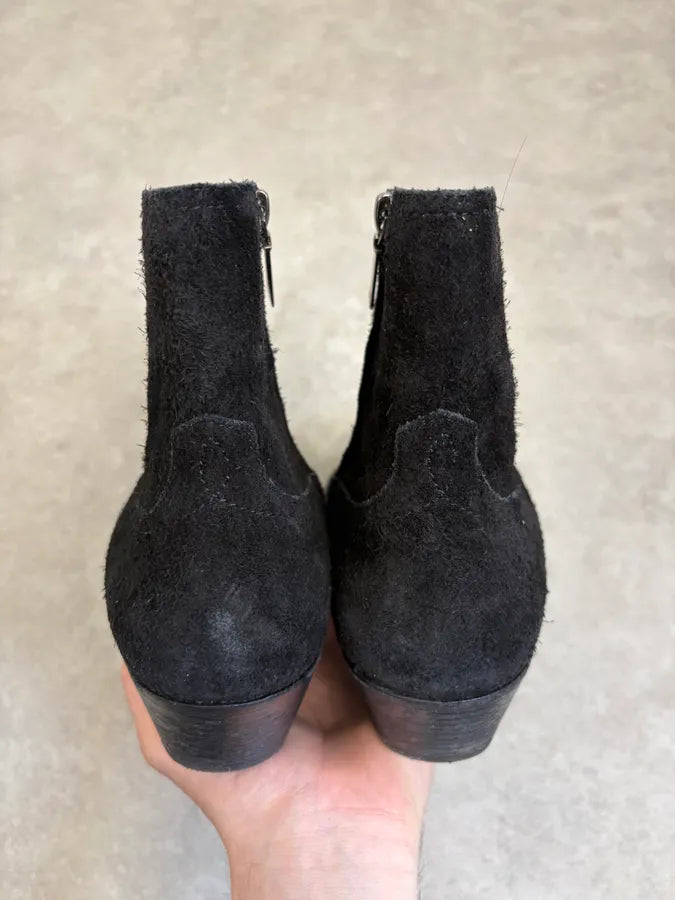 2010s Saint Laurent Black Suede Leather Ankle Boots nsmrYfI 6