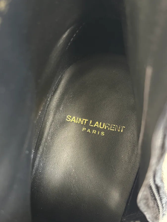 2010s Saint Laurent Black Suede Leather Ankle Boots nsmrYfI 10
