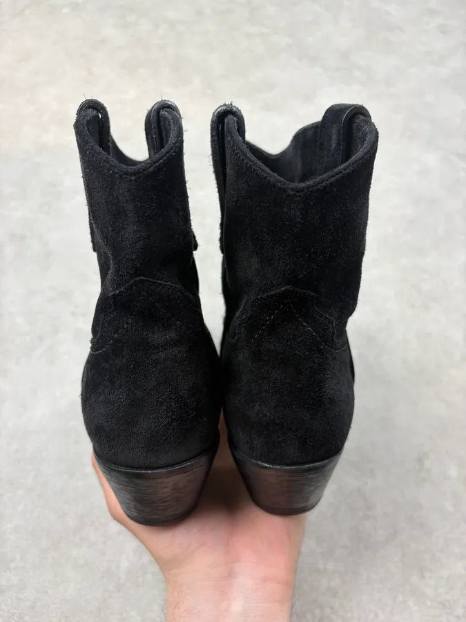 Saint Laurent Black Suede Cowboy Boots gVIRrRz 6
