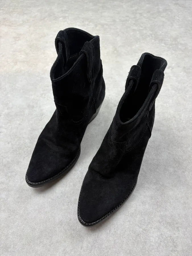 Saint Laurent Black Suede Cowboy Boots gVIRrRz 2