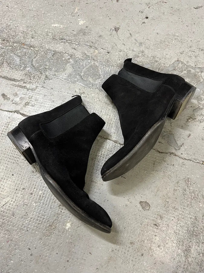 Saint Laurent Black Suede Leather Ankle Boots xcCbeMt 1
