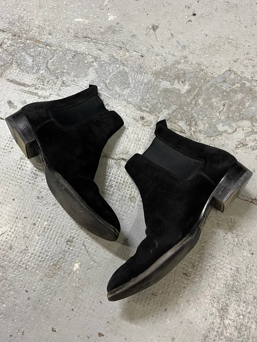 Saint Laurent Black Suede Leather Ankle Boots xcCbeMt 2