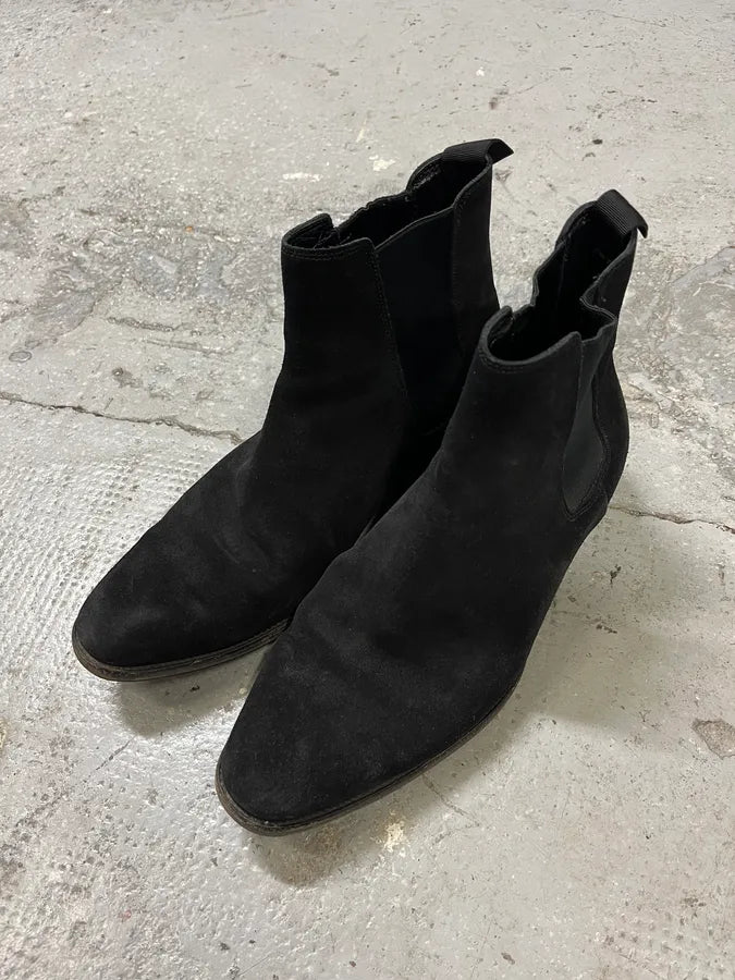 Saint Laurent Black Suede Leather Ankle Boots xcCbeMt 3