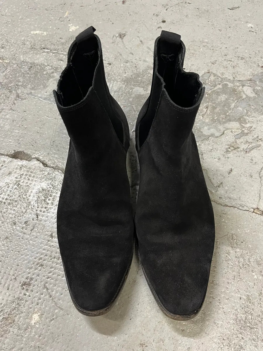 Saint Laurent Black Suede Leather Ankle Boots xcCbeMt 4
