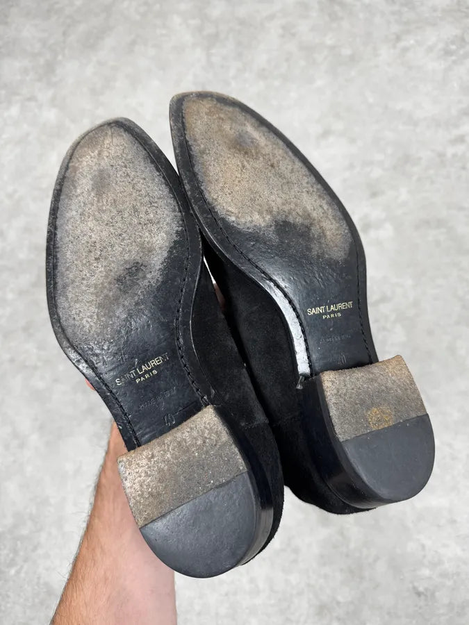 Saint Laurent Black Suede Leather Boots lPTjQVe 4