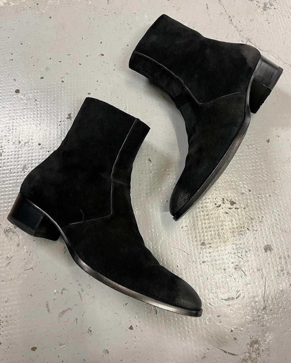 Saint Laurent Black Suede Leather Boots cuZsyIP 1