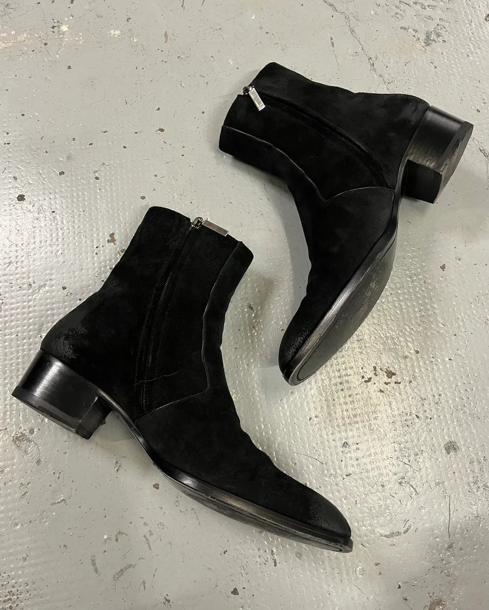 Saint Laurent Black Suede Leather Boots cuZsyIP 2