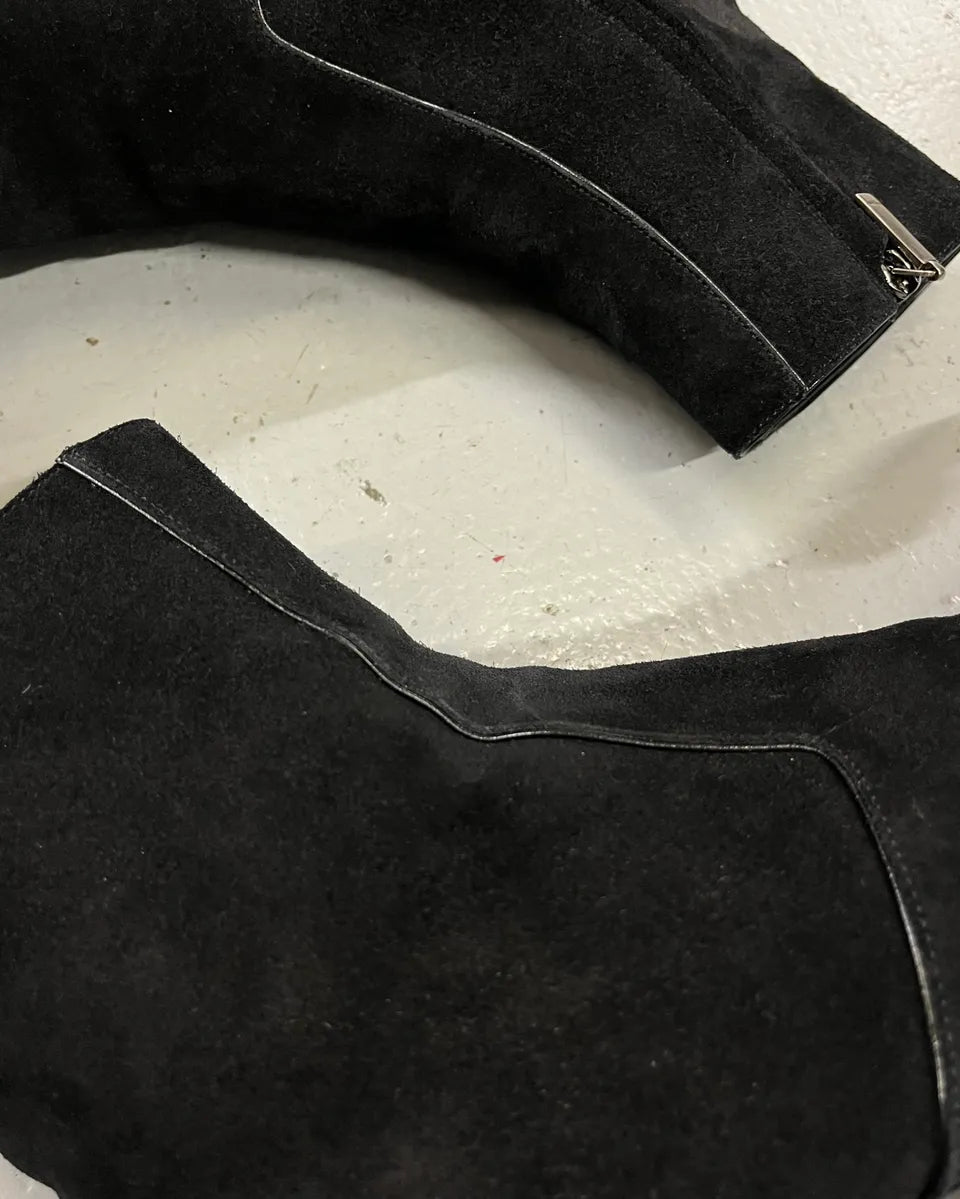 Saint Laurent Black Suede Leather Boots cuZsyIP 4