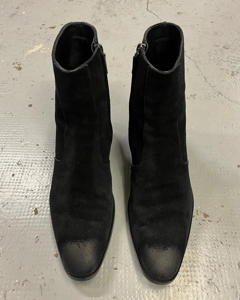 Saint Laurent Black Suede Leather Boots cuZsyIP 5