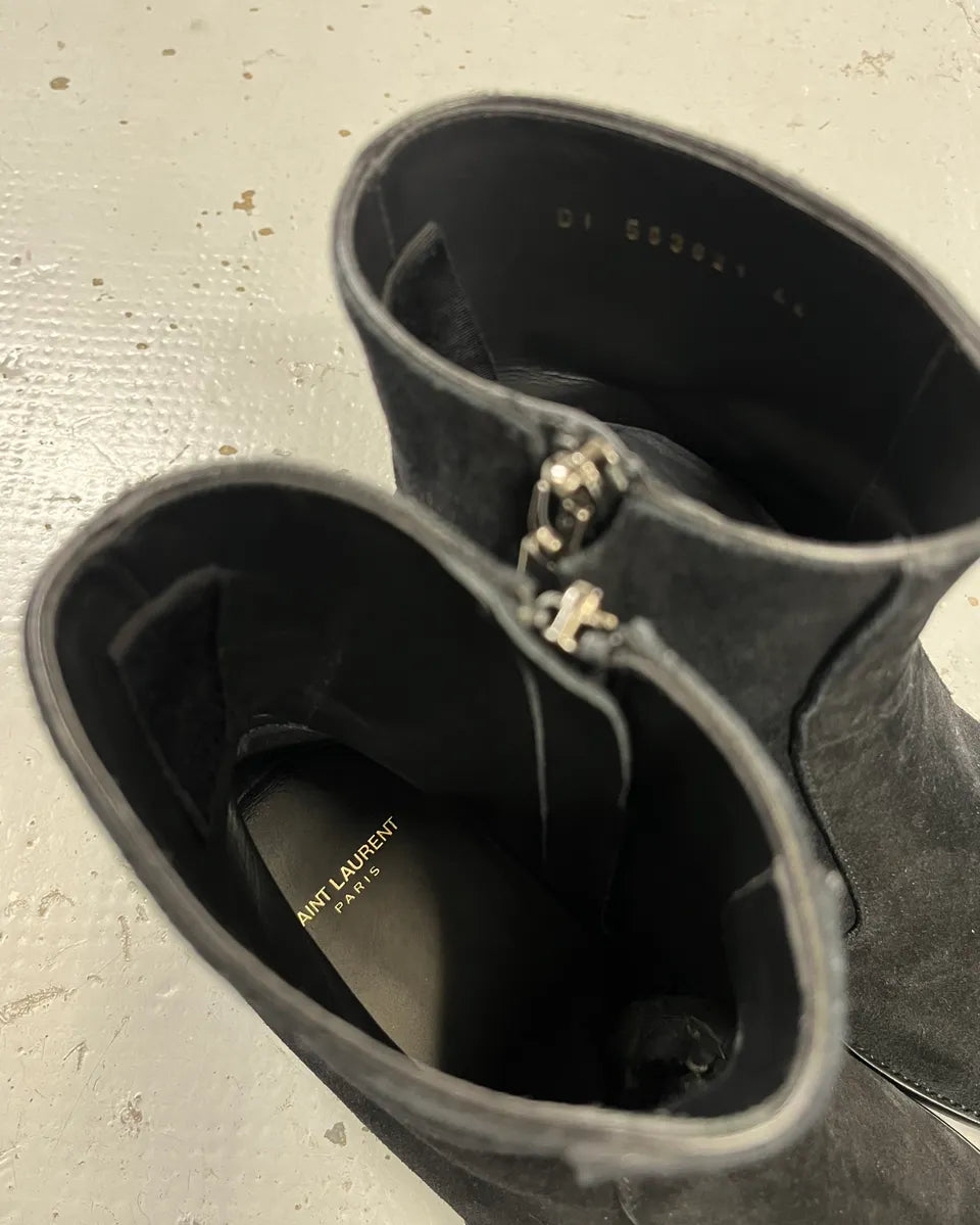Saint Laurent Black Suede Leather Boots cuZsyIP 9