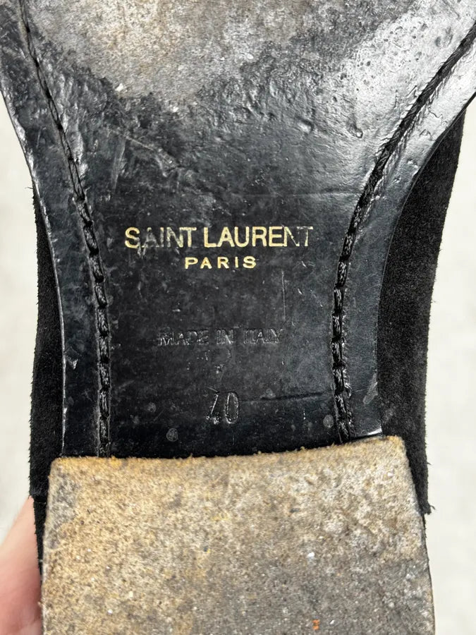 Saint Laurent Black Suede Leather Boots lPTjQVe 5