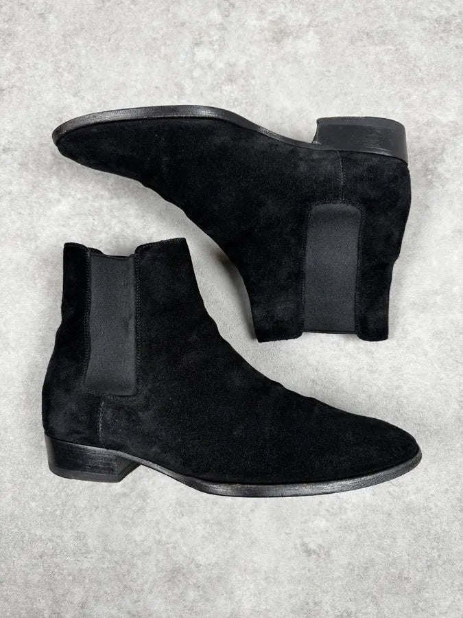 Saint Laurent Black Suede Leather Boots lPTjQVe 2