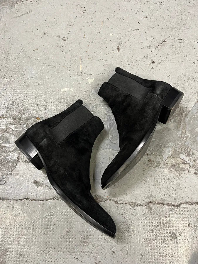 Saint Laurent Black Suede Leather Boots nIsIvOS 2