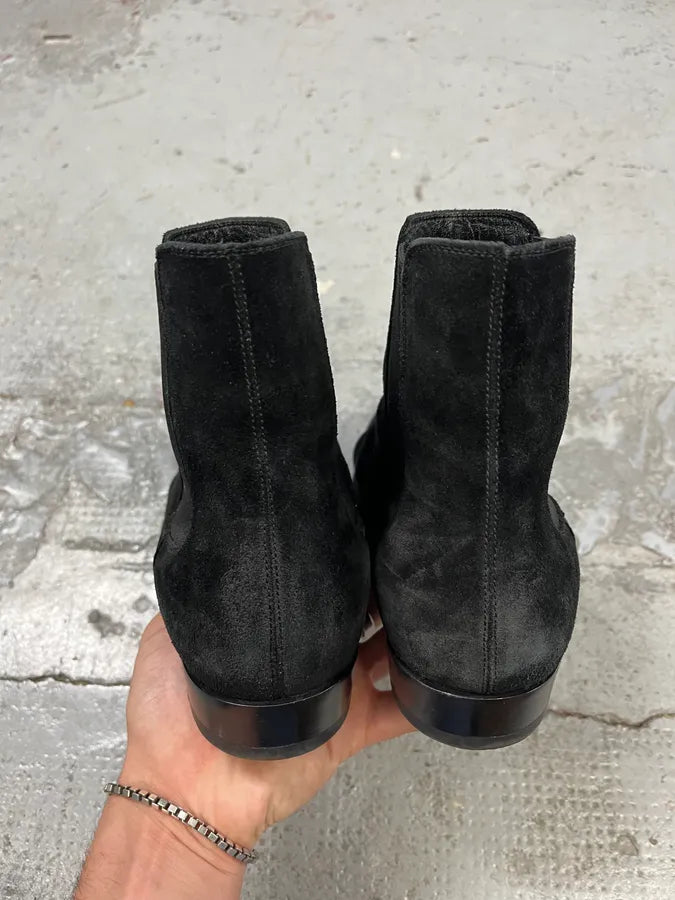Saint Laurent Black Suede Leather Boots nIsIvOS 4