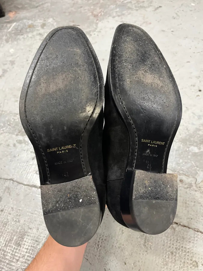 Saint Laurent Black Suede Leather Boots nIsIvOS 5