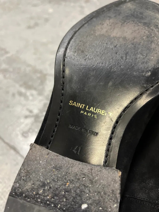 Saint Laurent Black Suede Leather Boots nIsIvOS 6