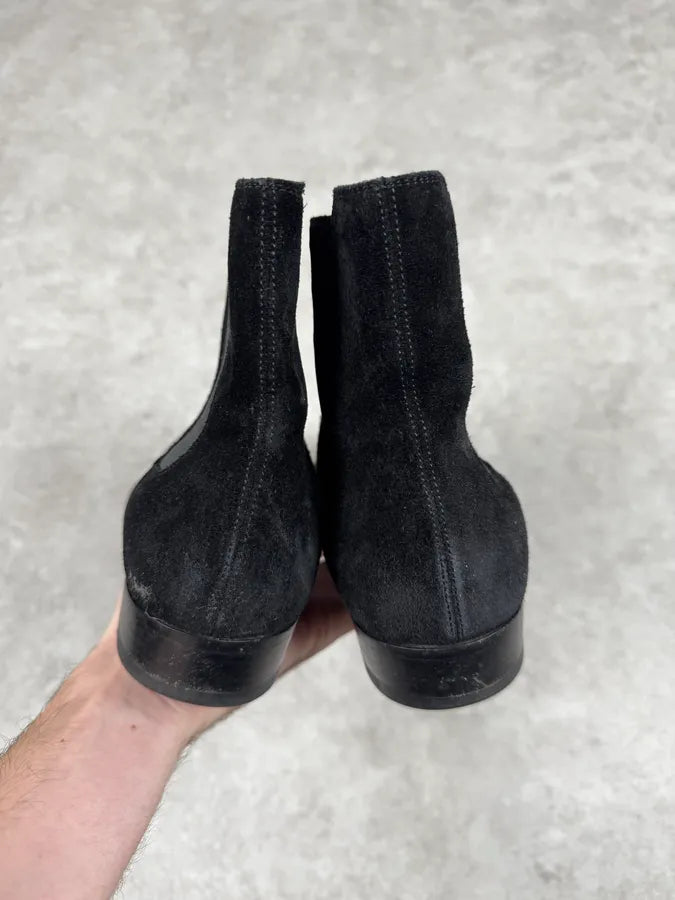 Saint Laurent Black Suede Leather Boots lPTjQVe 3