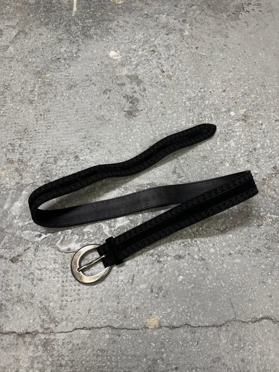 Saint Laurent Black Suede Leather Western Belt (OS) 1