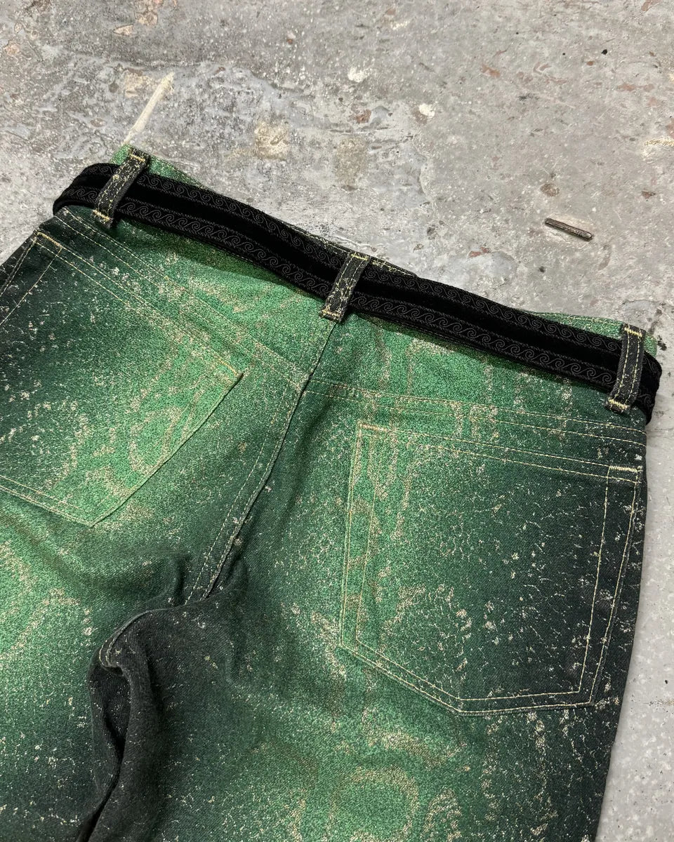 Saint Laurent Black Suede Leather Western Belt (OS) 2