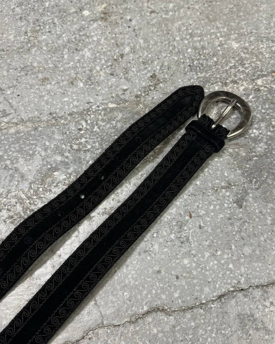 Saint Laurent Black Suede Leather Western Belt (OS) 5