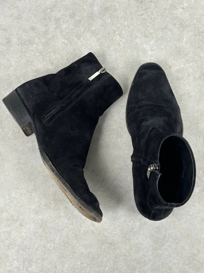Saint Laurent Black Suede Wyatt Chelsea Boots LeLqzlJ 9