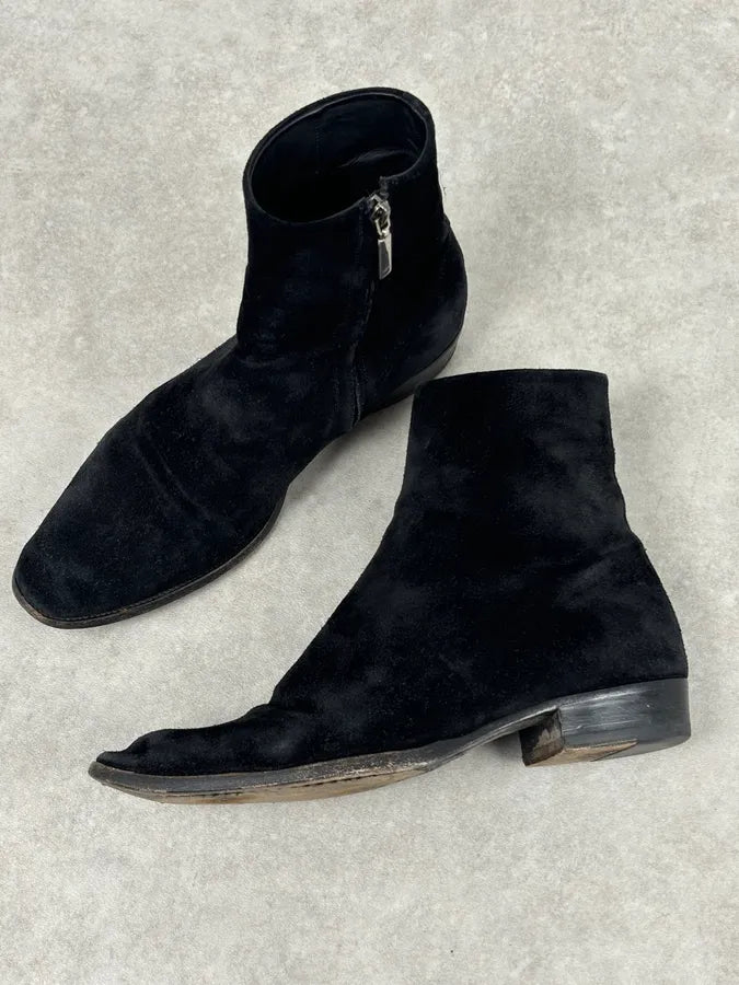 Saint Laurent Black Suede Wyatt Chelsea Boots LeLqzlJ 6