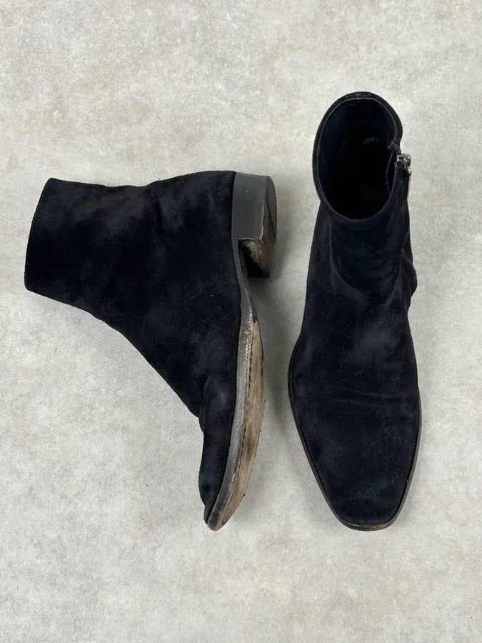 Saint Laurent Black Suede Wyatt Chelsea Boots LeLqzlJ 7