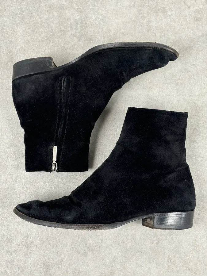 Saint Laurent Black Suede Wyatt Chelsea Boots LeLqzlJ 8
