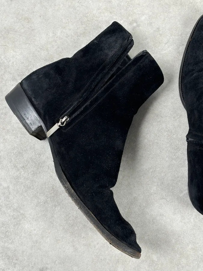 Saint Laurent Black Suede Wyatt Chelsea Boots LeLqzlJ 10