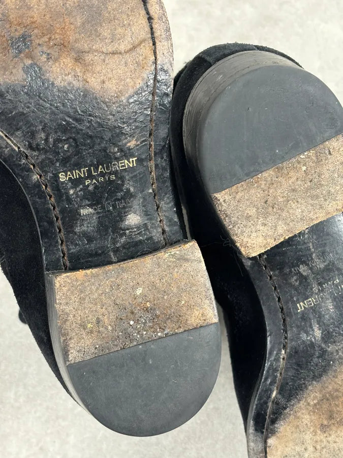 Saint Laurent Black Suede Wyatt Chelsea Boots LeLqzlJ 13