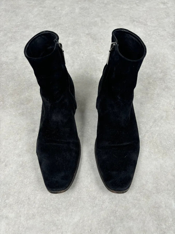 Saint Laurent Black Suede Wyatt Chelsea Boots LeLqzlJ 2