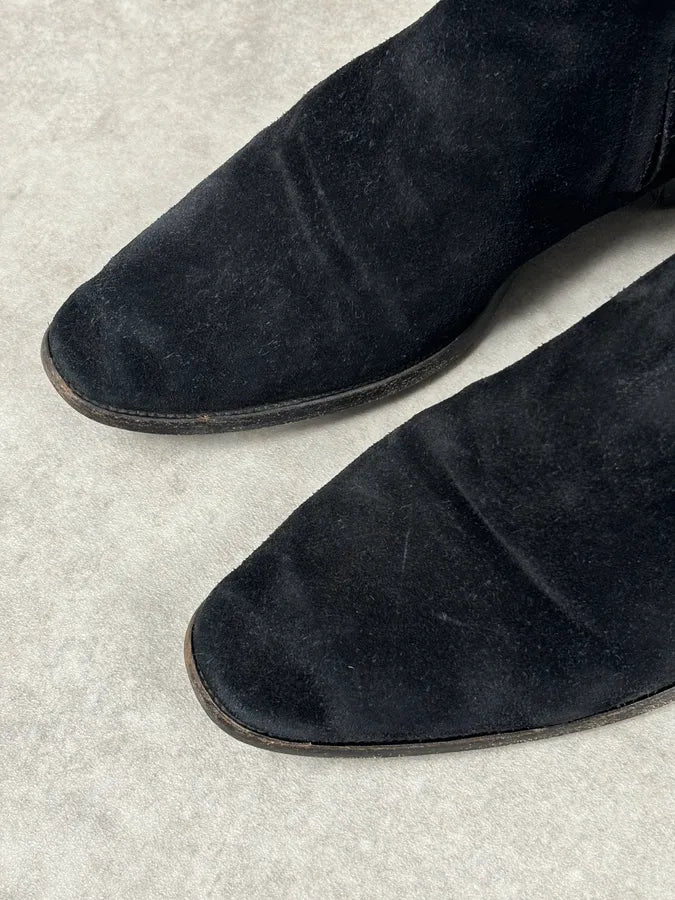 Saint Laurent Black Suede Wyatt Chelsea Boots LeLqzlJ 4