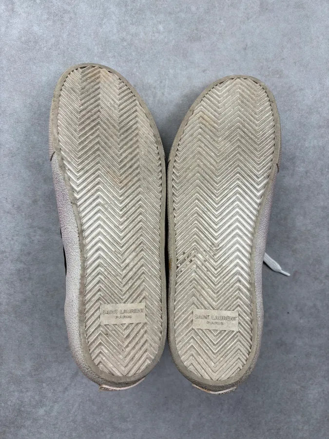 2010s Saint Laurent Black Zebra Stripe Low-Top Skate Sneakers CzWrlGK 7