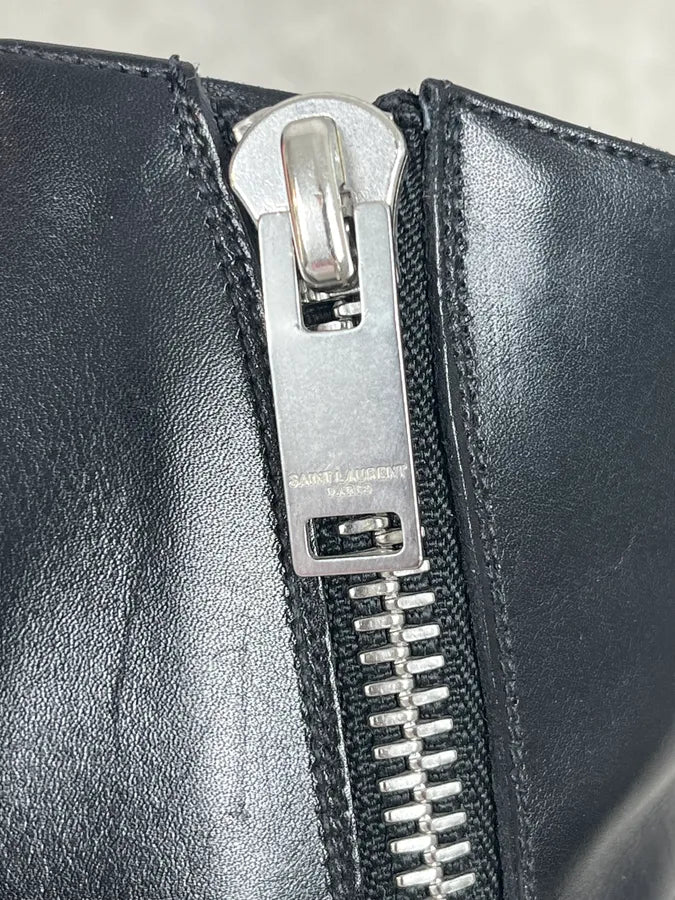 Saint Laurent Black Western Leather Buckle Biker Boots gzgwMVO 10