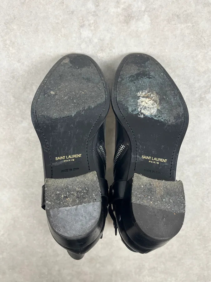 Saint Laurent Black Western Leather Buckle Biker Boots gzgwMVO 7