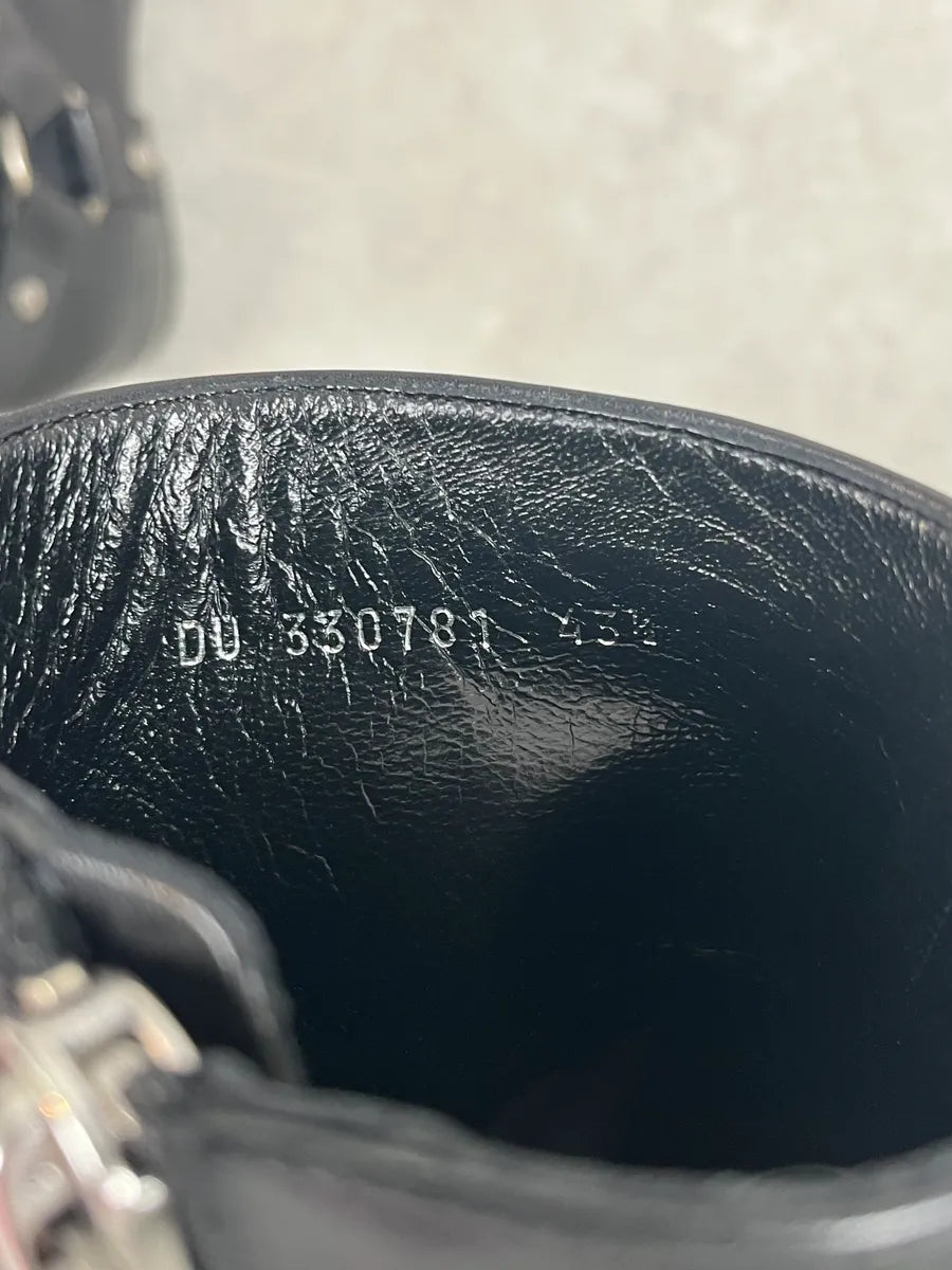 Saint Laurent Black Western Leather Buckle Biker Boots gzgwMVO 8