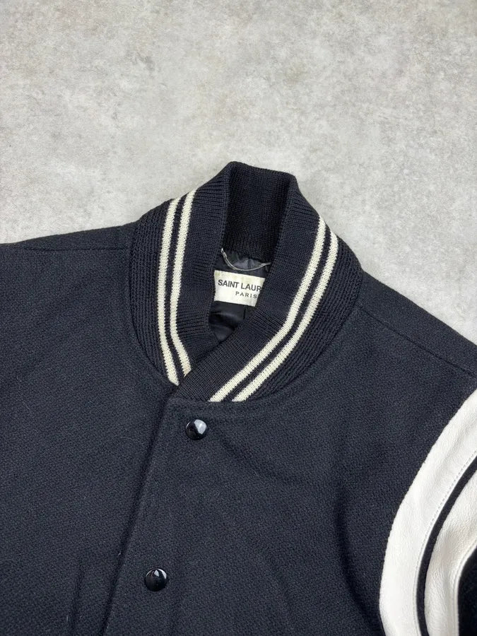 AW2017 Saint Laurent Black & White Wool Teddy Jacket cyfzyRl 3