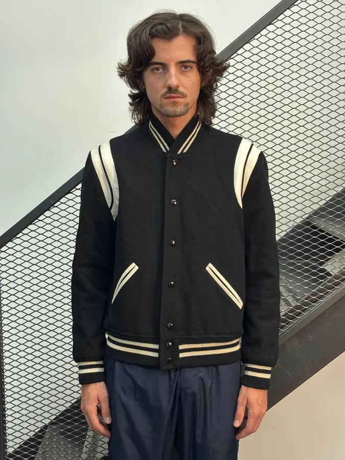 AW2017 Saint Laurent Black & White Wool Teddy Jacket cyfzyRl 1