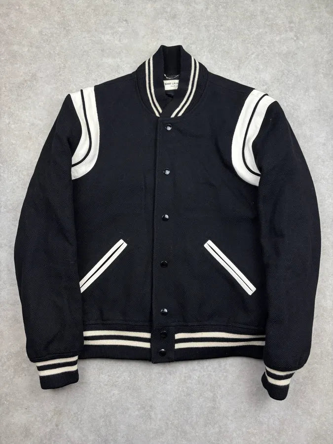 AW2017 Saint Laurent Black & White Wool Teddy Jacket cyfzyRl 0