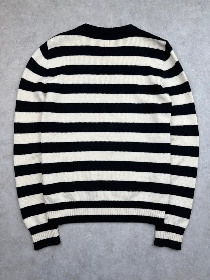 SS2013 Saint Laurent Black & White Striped Wool Sweater by Hedi Slimane ILuxVjK 4