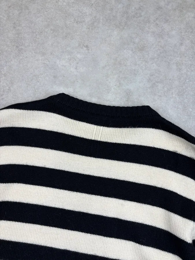 SS2013 Saint Laurent Black & White Striped Wool Sweater by Hedi Slimane ILuxVjK 5