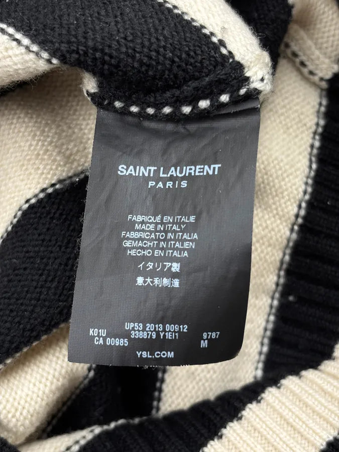 SS2013 Saint Laurent Black & White Striped Wool Sweater by Hedi Slimane ILuxVjK 10