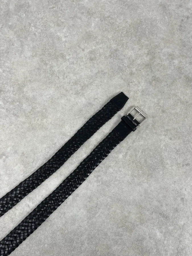 Saint Laurent Black Woven Classy Leather Belt YOfdITa 4