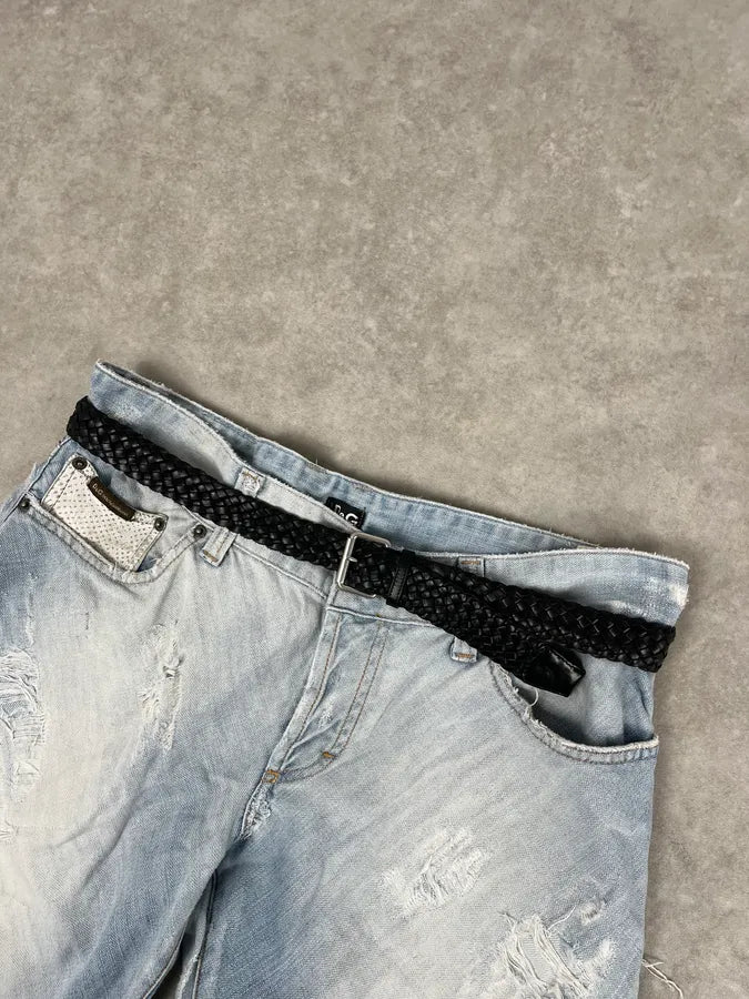 Saint Laurent Black Woven Classy Leather Belt YOfdITa 0