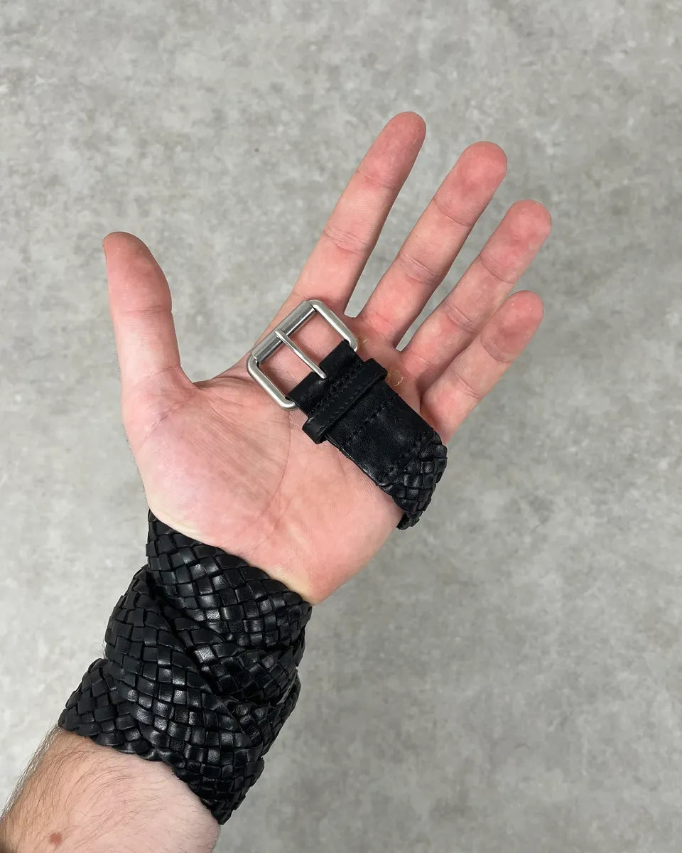 Saint Laurent Black Woven Classy Leather Belt YOfdITa 2