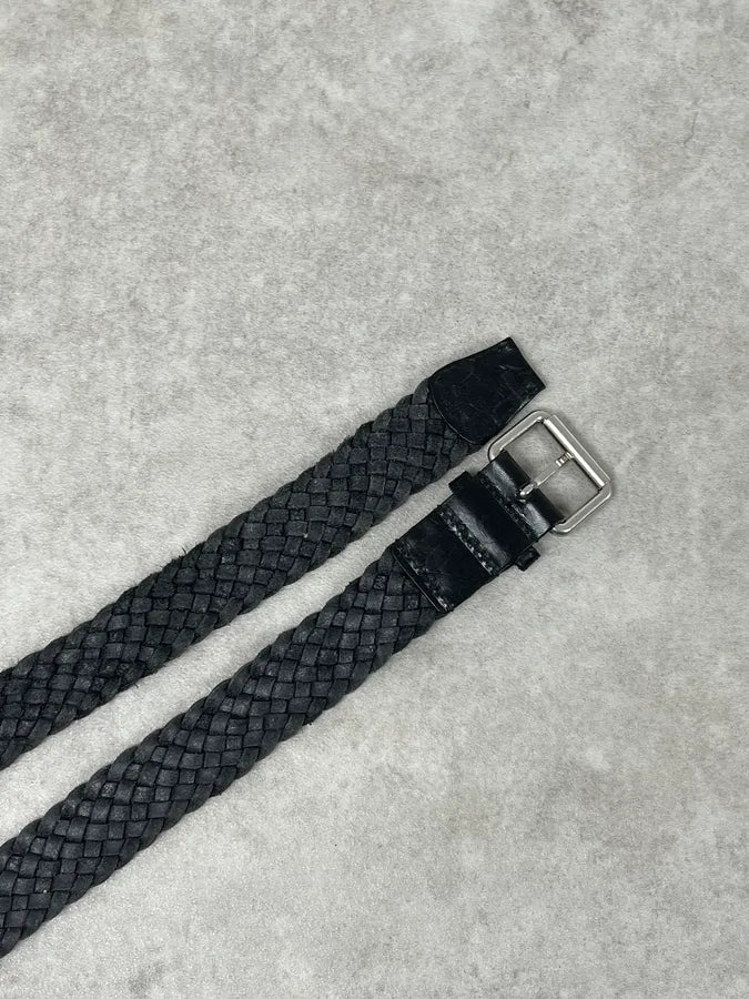 Saint Laurent Black Woven Classy Leather Belt YOfdITa 3