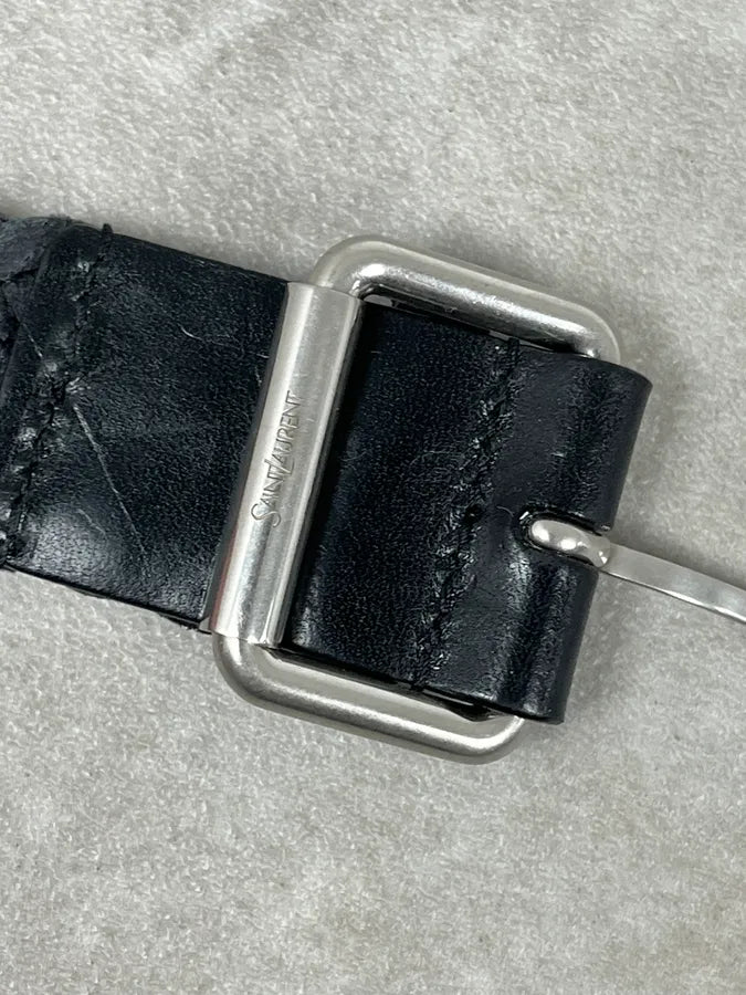 Saint Laurent Black Woven Classy Leather Belt YOfdITa 6