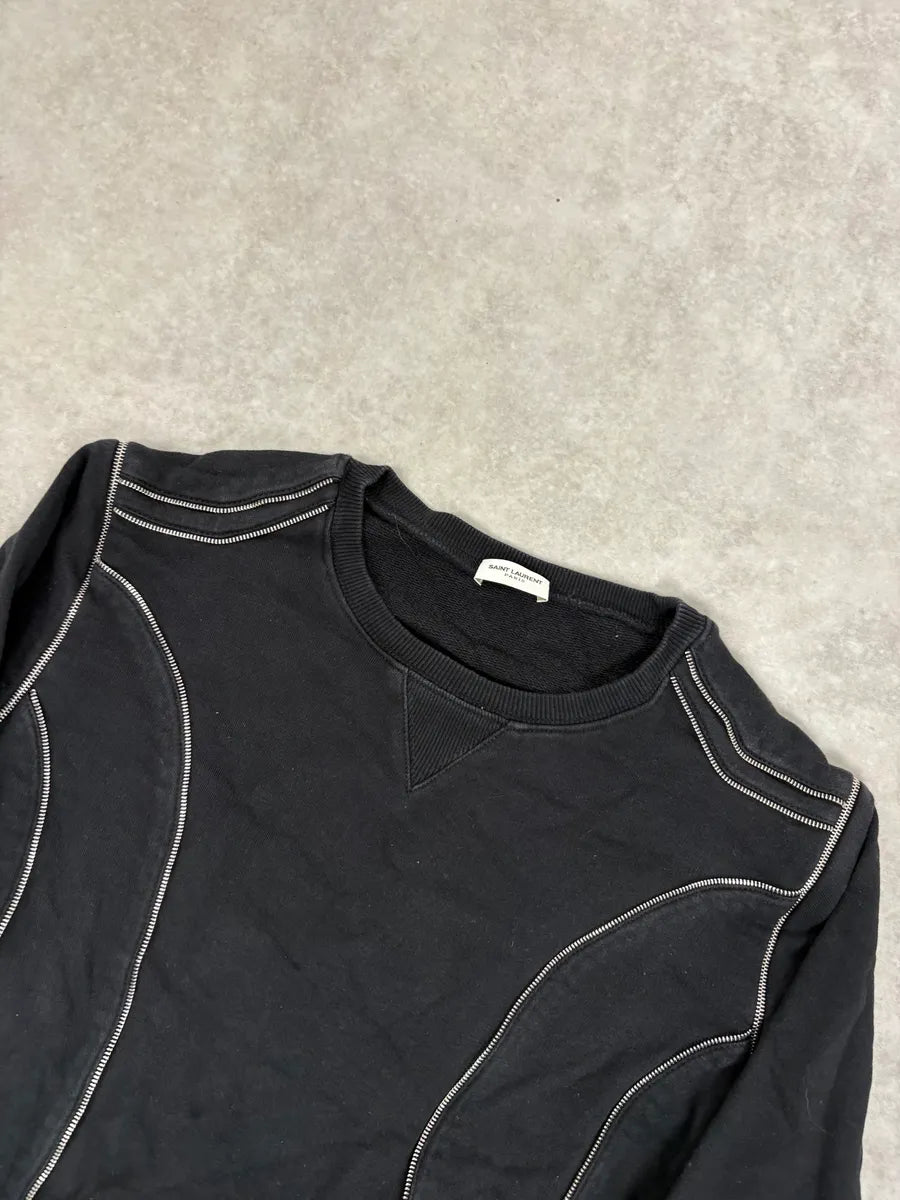 SS2015 Saint Laurent Black Multi Zip Sweater hxNWvEw 4